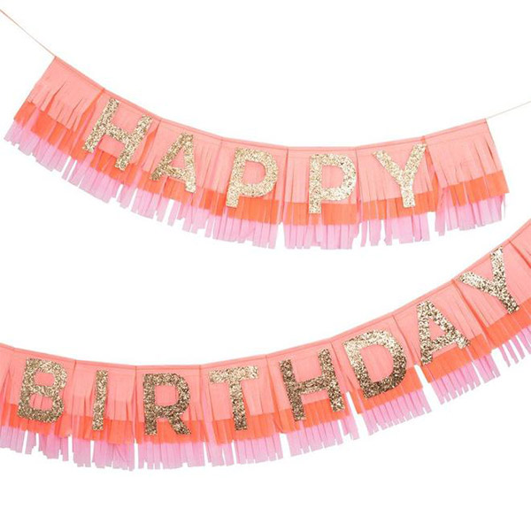 [޸޸]Pink Happy Birthday Fringe Garland_Ƽ-ME211528
